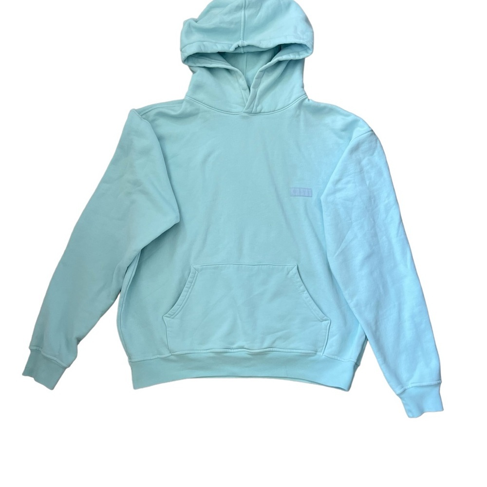 Set Active Oversized Heavyweight Hoodie Sweatshirt Light Turquoise Size Small - Picture 7 of 9